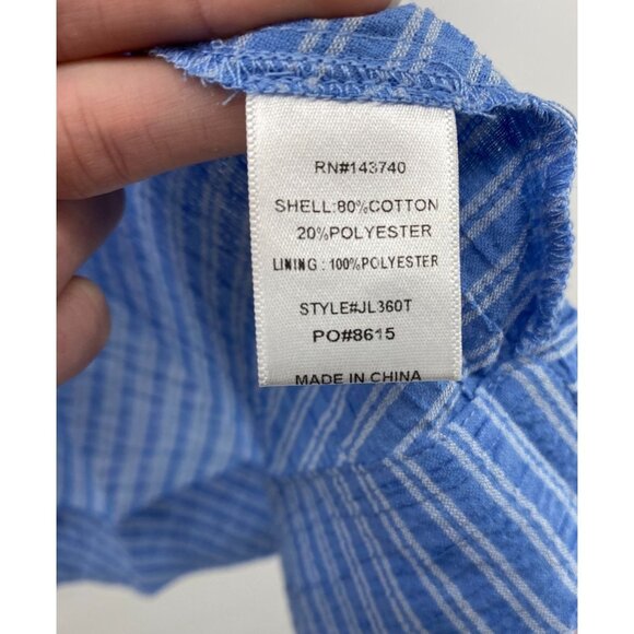 La'Ven Blue Striped Sleeveless Peplum Top - Size L - 80% Cotton 20% Polyester - Picture 4 of 6